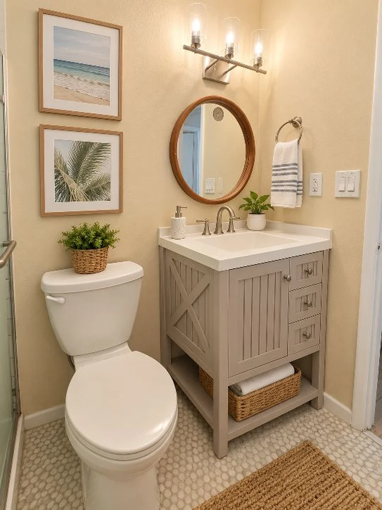 Bathroom photo straightened, brightened and enhanced