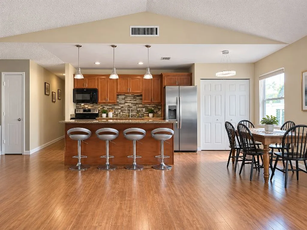 Straightened and brightened kitchen